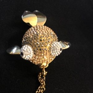 Swarovski Brand long gold pendant